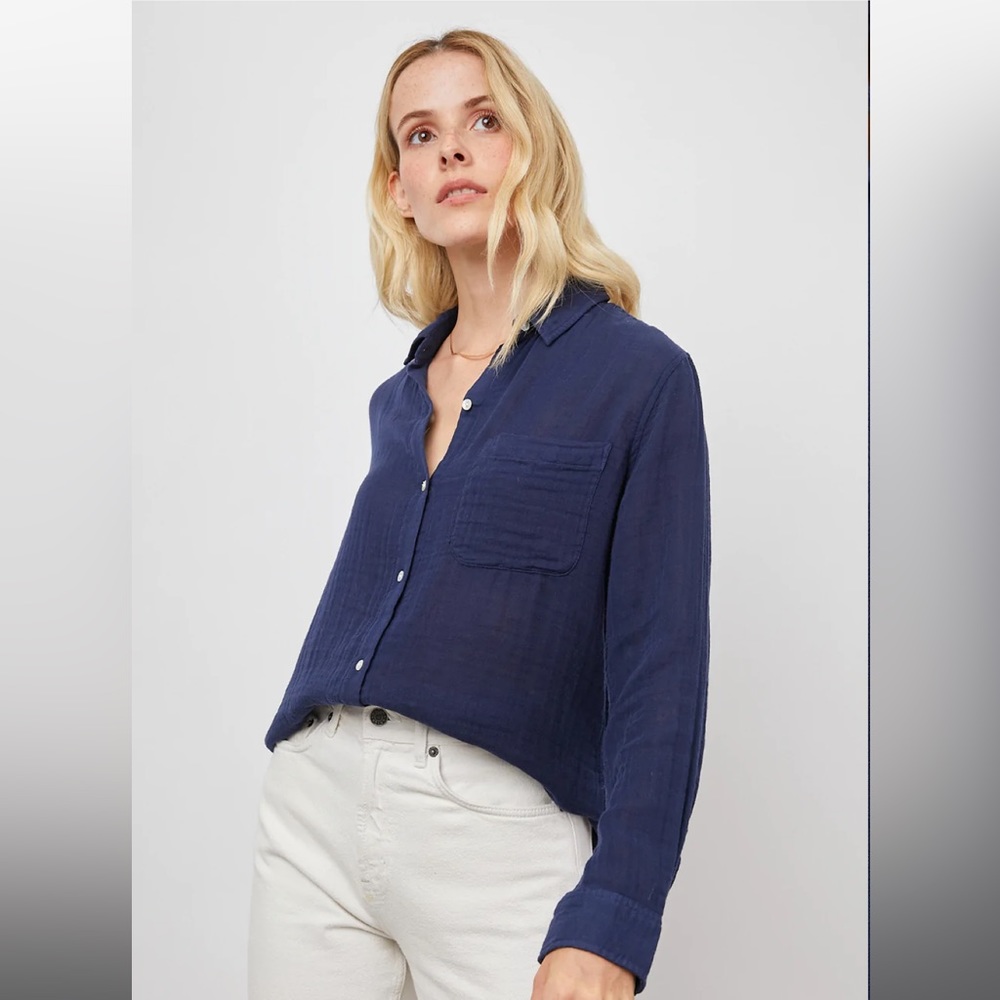 Rails Ellis Shirt Indigo - Beach Shirt